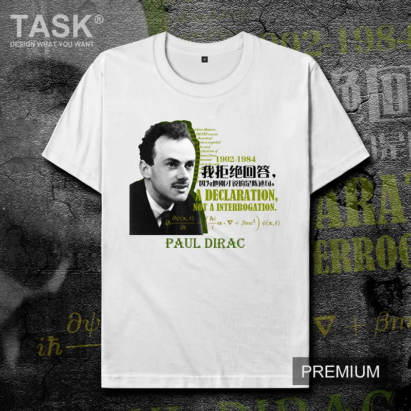 British Theoretical Physicist Paul Dirac T Shirt. Short Sleeve 100% Cotton Casual T-shirts Loose Top Size S-3XL