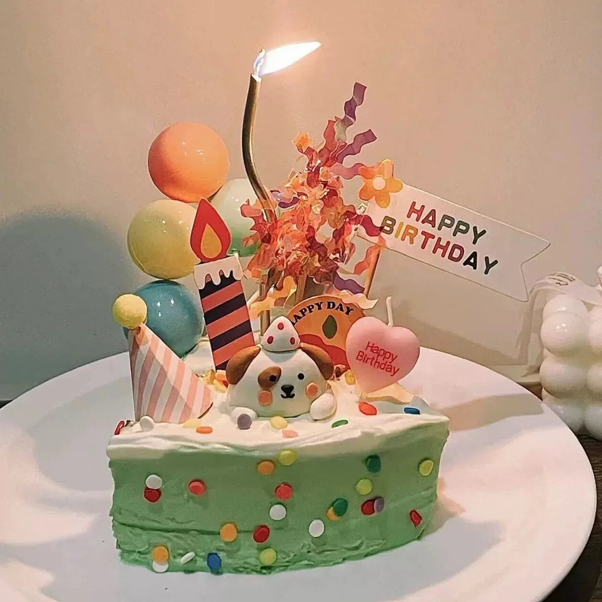 5pcs Cute Heart Shaped Birthday Candles Cake Candle Toppers for Party Wedding Cake Decoration Supplies Birthday Candles - view 5