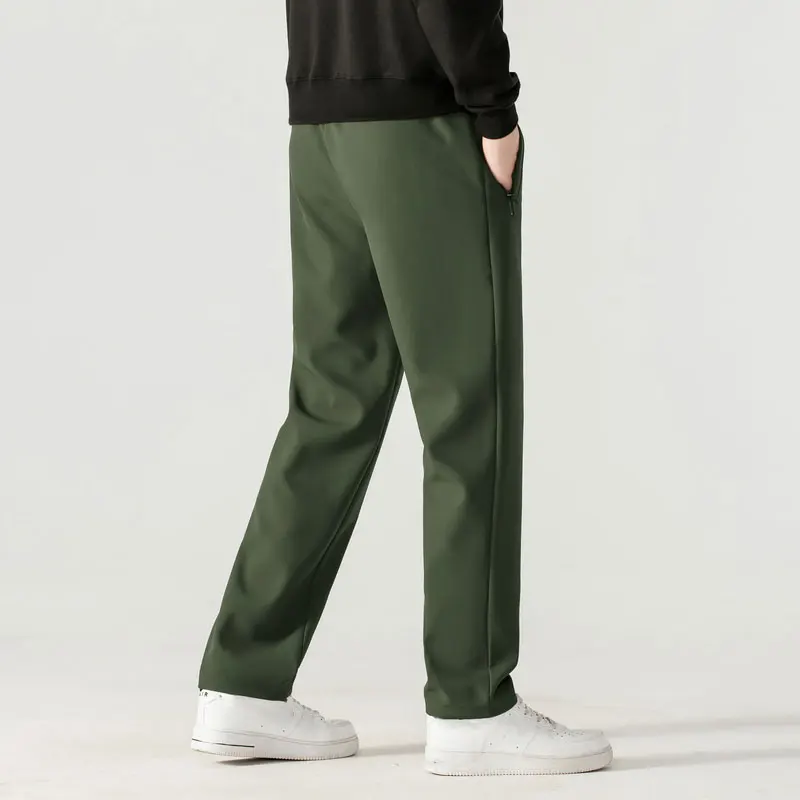 Men's Sports Pants Fleece Lined Thermal Casual Comfortable Outdoor Fitness Casual Solid Color Fleece Warmth Running Sports Pants