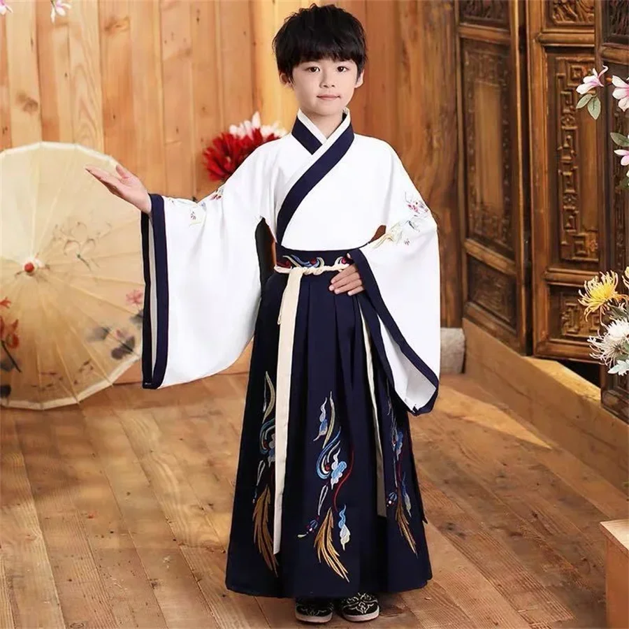 2025HalloweenJongens Hanfu Podio Vestito Cinese Jurk Baby Jongen Neuwe Jaar Tang Pak Kinderen Oude Traditional CineseKostuum