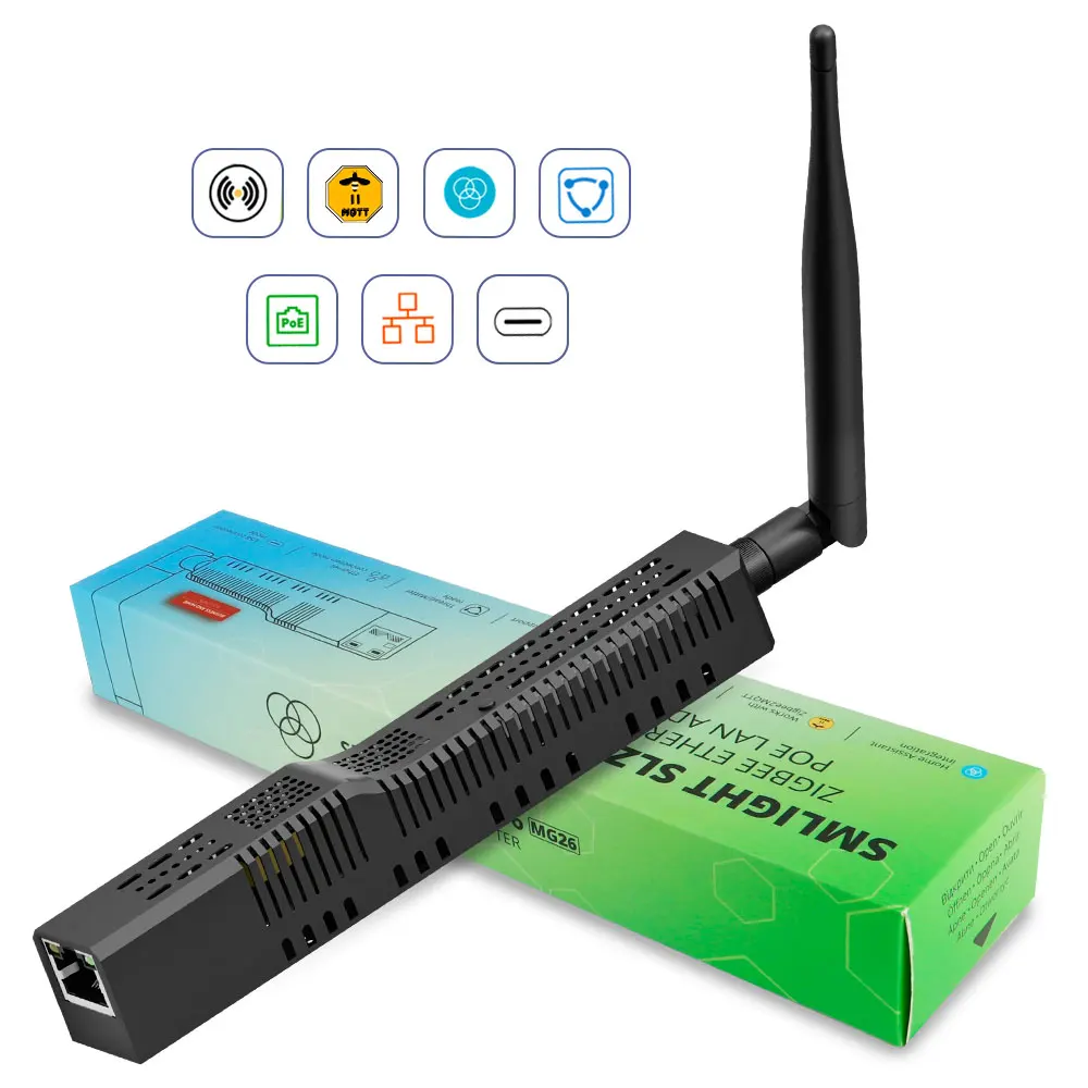 

SMLIGHT SLZB-06-A Координатор Zigbee 3.0 для Ethernet, USB и WiFi с поддержкой PoE, работает с Zigbee2MQTT, домашним помощником, ZHA