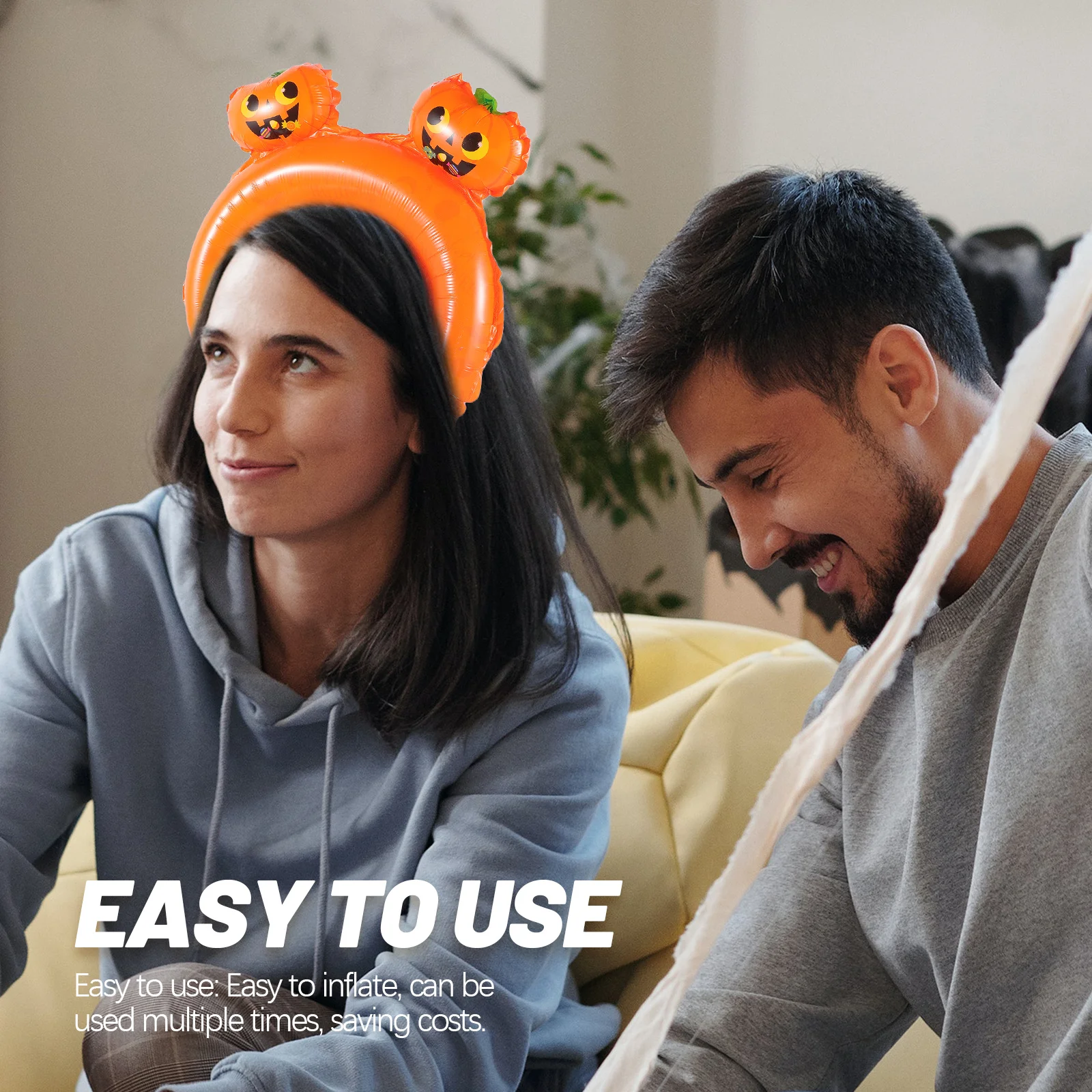 

20Pcs Halloween Balloon Hair Hoops Inflatable Cartoon Headbands Party Favors Photo Props Party Decoration Supplies