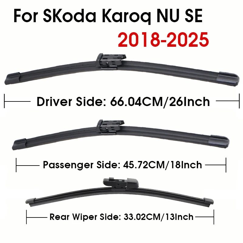 KAWOO 26"+18"+13" Car Wiper Blade For Skoda Karoq NU SE 2018-2025 Windscreen Front Rear Wipers Blade Set Auto Car Accessories - view 2