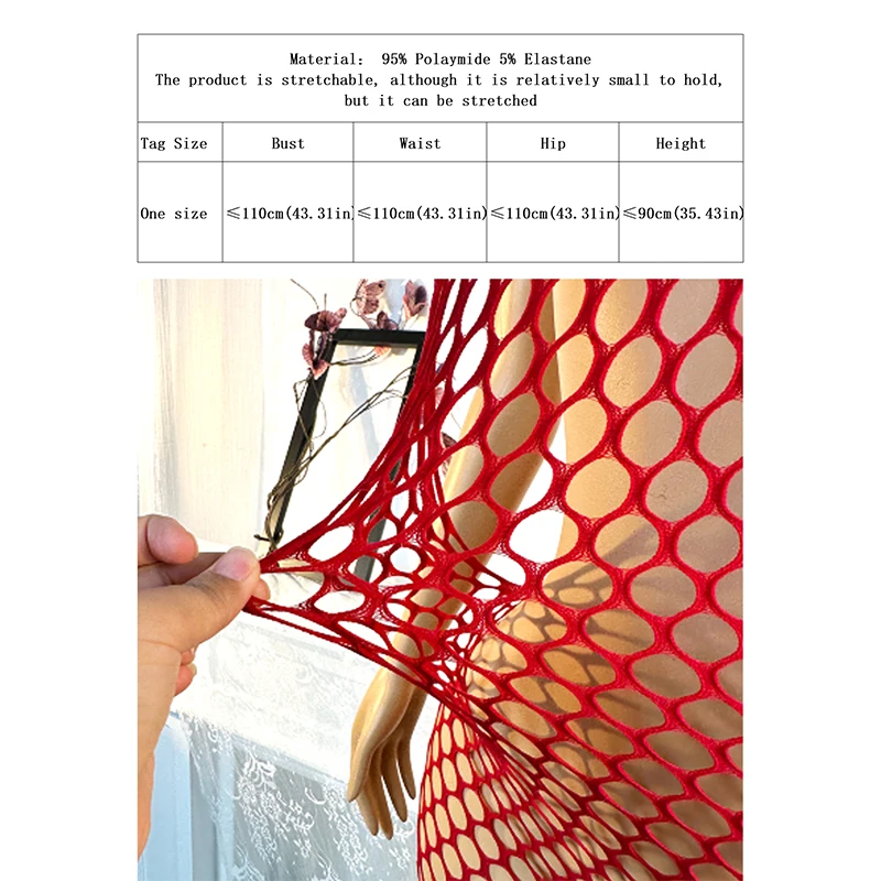 1PC Frauen Sexy Dessous Sexy Fishnet Cover Up Für Valentinstag Ohne Bikini Aushöhlen, Figurbetontes Kleid Sehen BD818