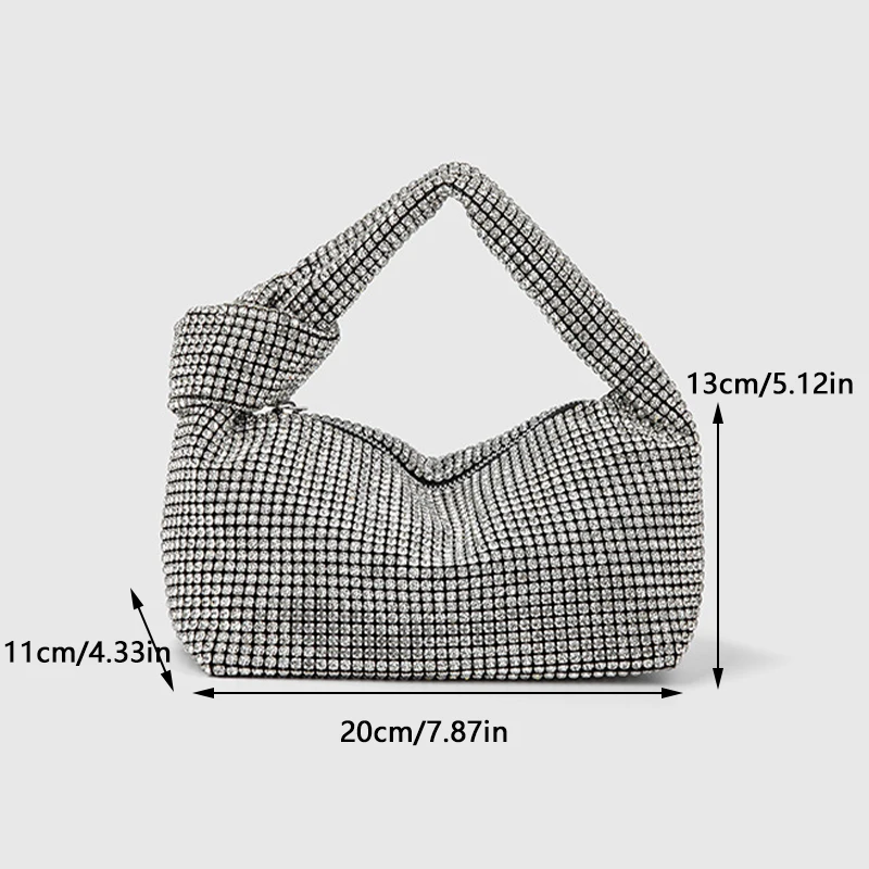 JIOMAY Fashion Rhinestone Purse Trends Hand Bags For Women 2024 New Elegant And Versatile Party Evening Clutch Bag Makeup Bag