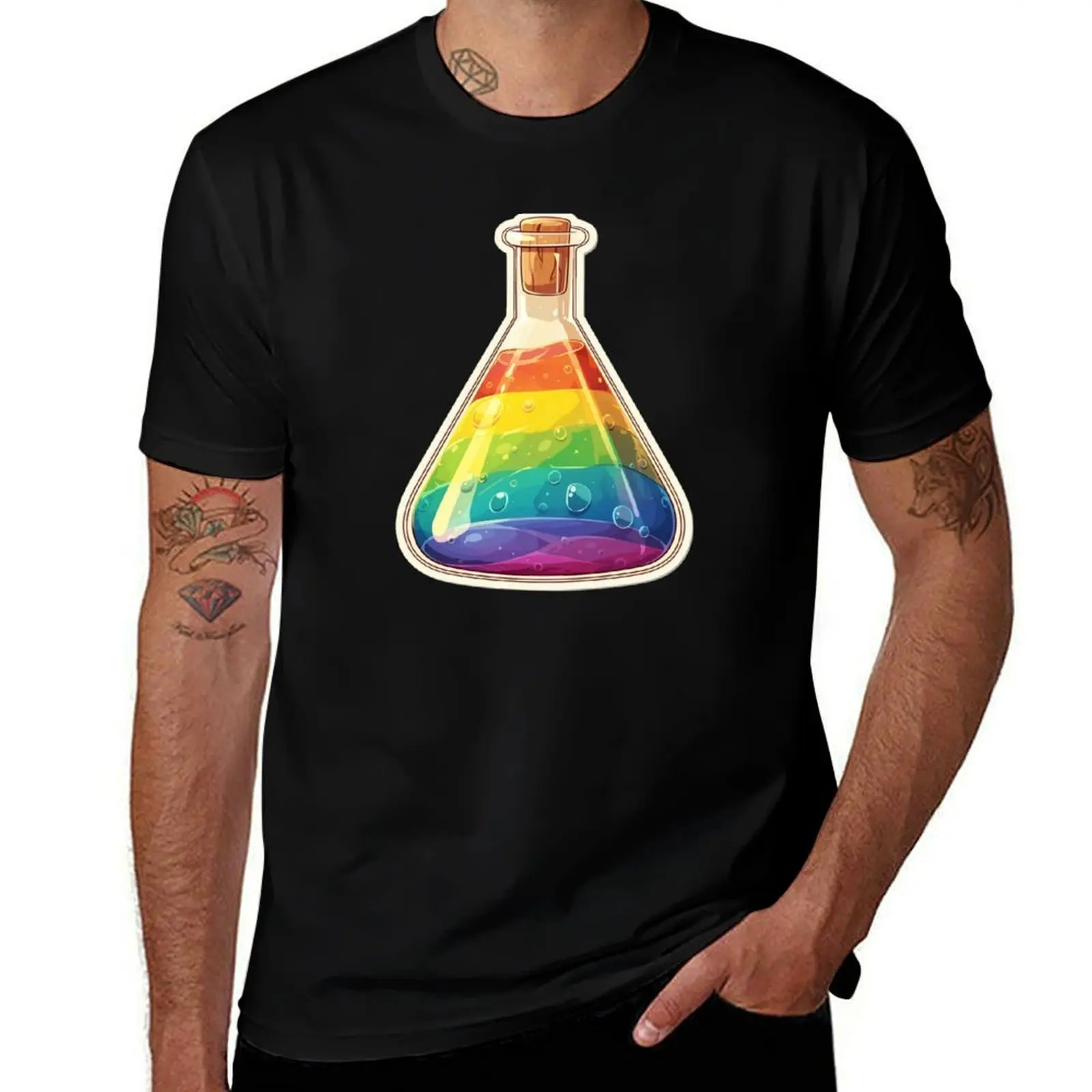 

Rainbow Beaker flask T-Shirt animal prinfor boys summer top sports fans outfits for men