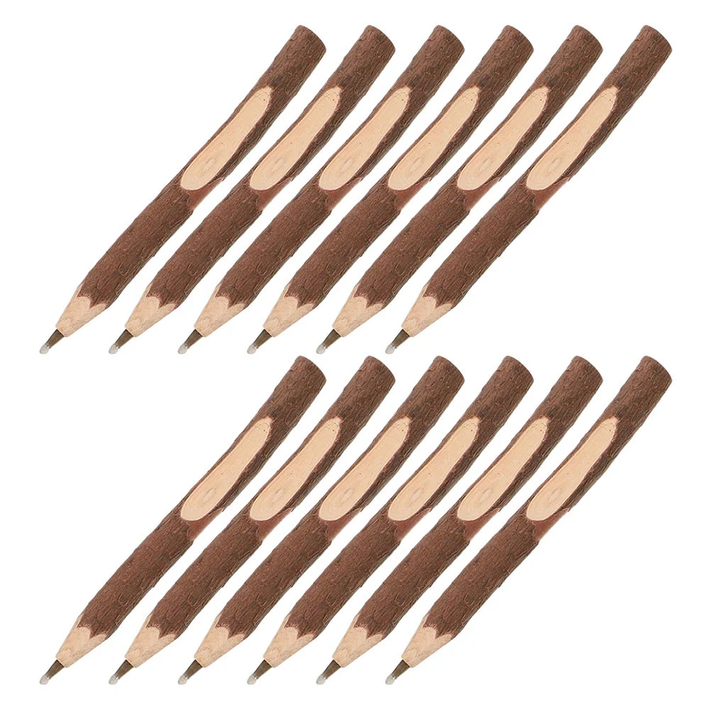 

12 PCS Log Ballpoint Pen Wooden Pens Branch Color Journal Cute Stationary for Kids