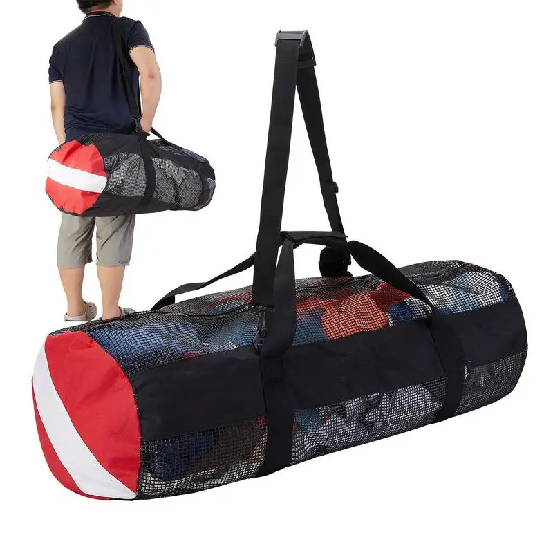 Sac de Plongée en Maille Durable, Large Poignée Optimiste avec Fermeture Éclair, Rangement de Natation Sûr, Sacs de Sports Aquatiques