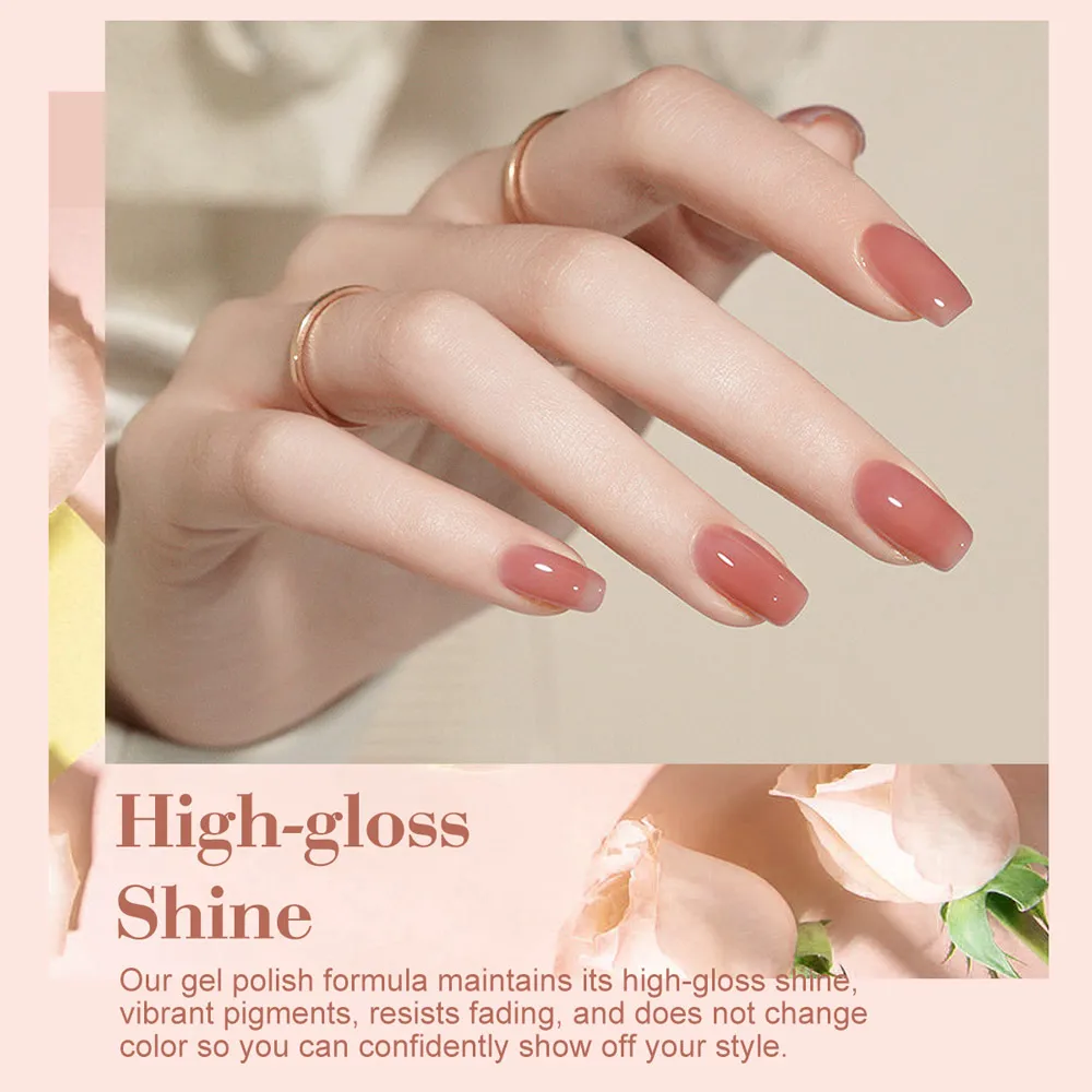 CANNI Jelly Color Gel-Nagellack, kein TPO, durchscheinendes Gel, glatte Konsistenz, Soak Off UV-LED, semi-permanenter Gel-Rundpinsel, 9 ml – Detail 16
