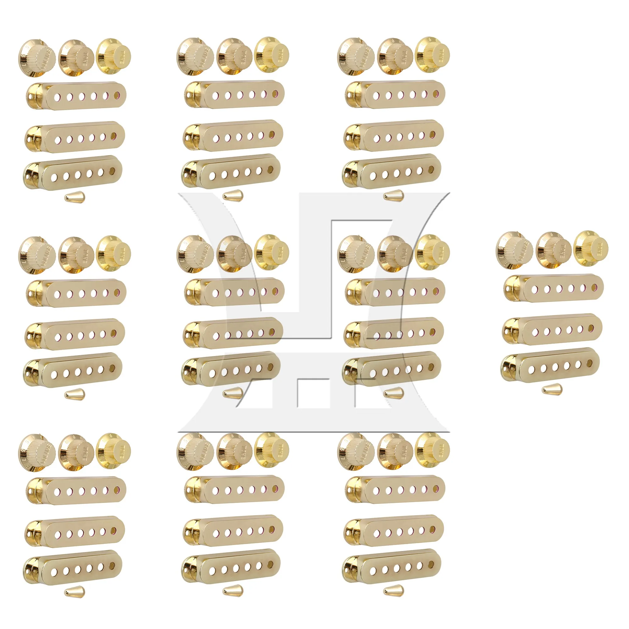 70 Pcs Guitar Pickup Cover Volume Single Coil Tone Knobs 48/50/52mm