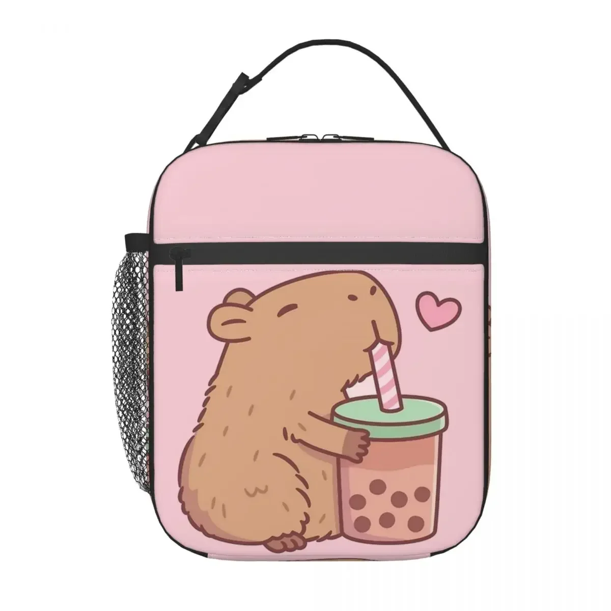 The Cute Capybara Loves Foam Tea Insulated Lunches for Travel Portable Food Bag Containers Cooler Hot Lunch Boxes