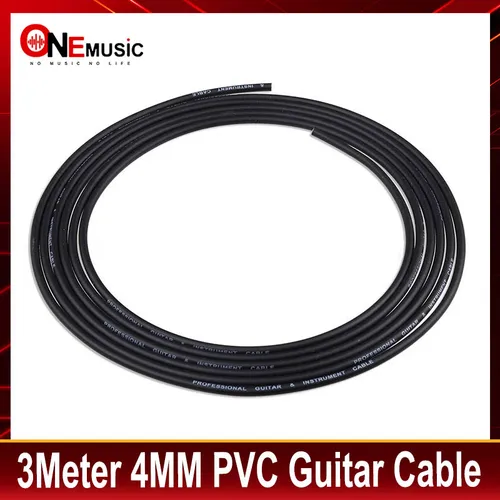 3 metros 4MM de diámetro PVC núcleo interno 28/0.12OFC + PE + PE conductor + Braid112/0.10 OFC Cable de guitarra negro