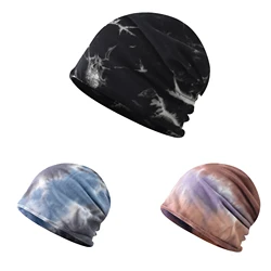 Tie dyed single-layer hat, versatile for men and women in spring and summer, thin style pullover hat, headband hat, Japanese kni