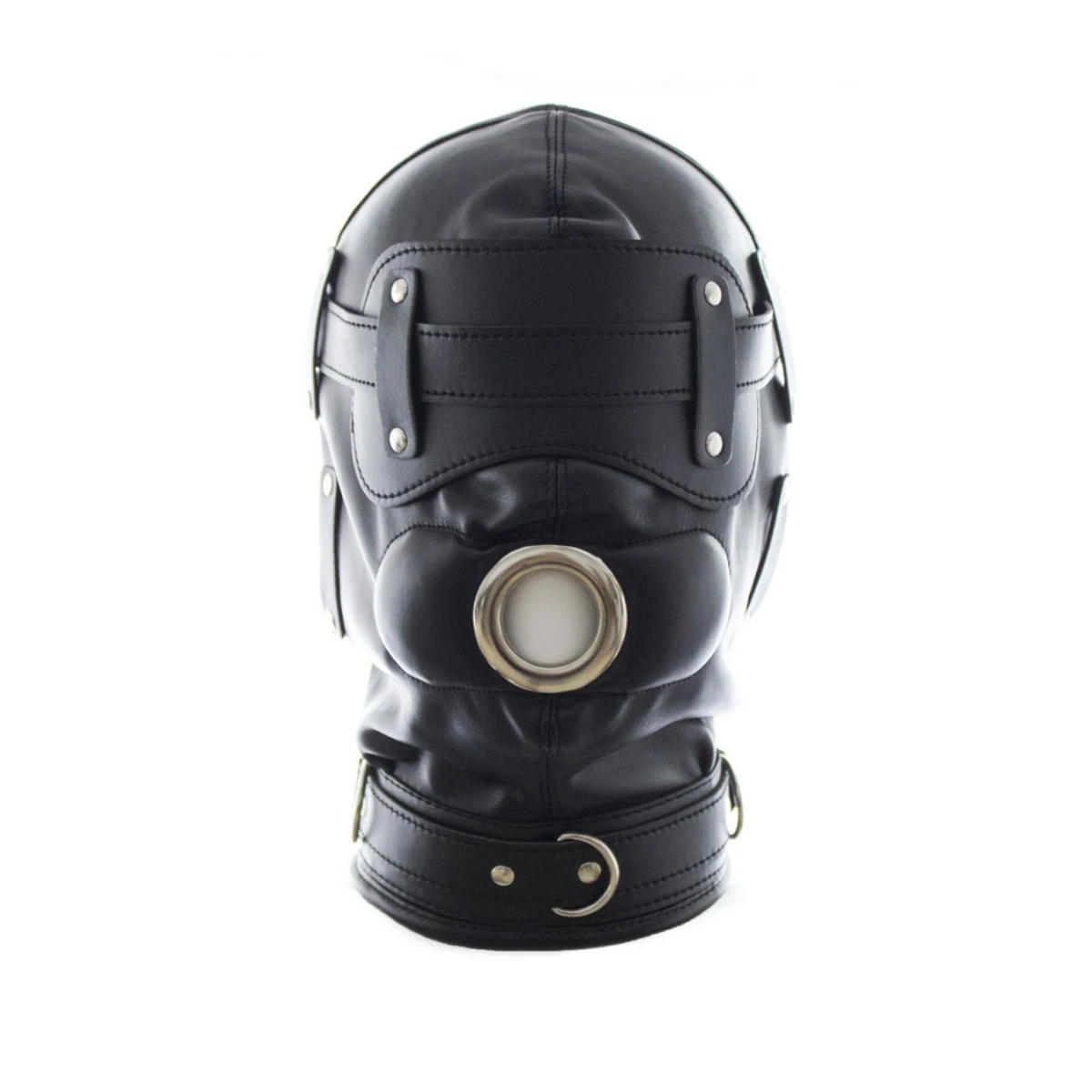 Masque de Cosplay Sexy en cuir PU fétiche, masque complet à capuche pour femmes adultes, jeux de fête d'halloween, couvre-chef mystérieux noir