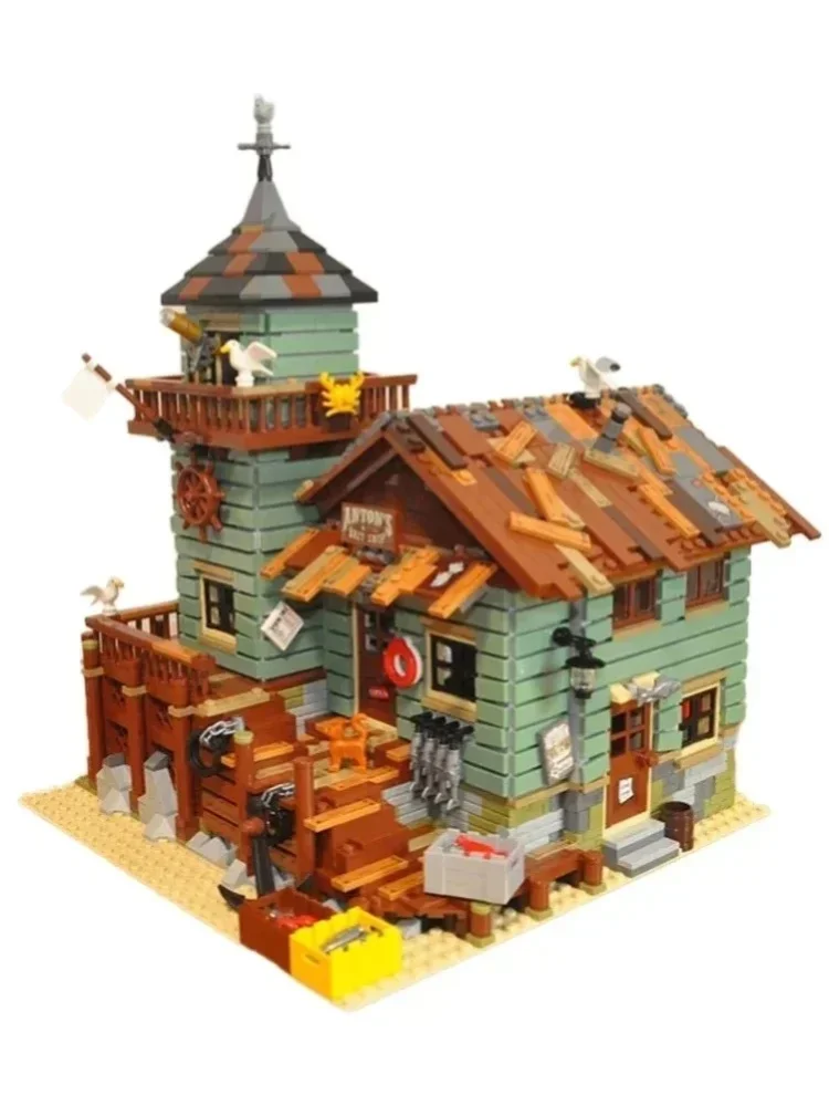 2049 Teile Raumdekoration Fischerhaus Baustein-Set Konstruktionsmodell Bausteine für Erwachsene Geburtstags- und Weihnachtsgeschenke