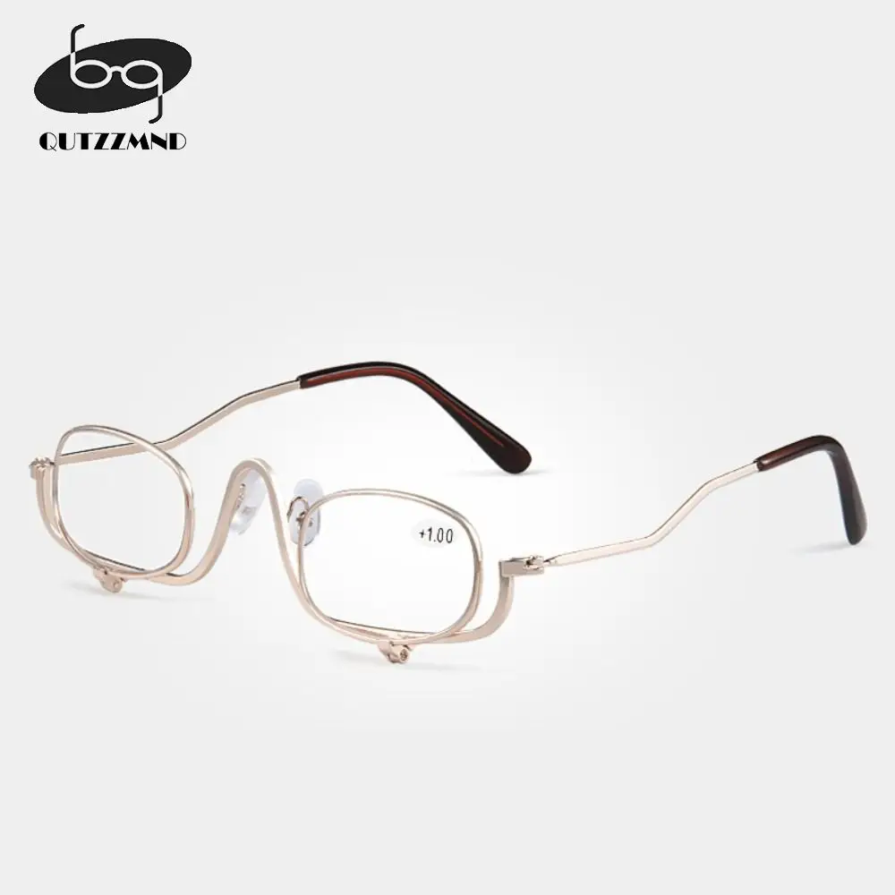 Metal Makeup Reading Glasses Women Magnifying Eyeglasses Rotating Cosmetic Farsighted Spectacle General +1.0 ~ +4.0 Portable