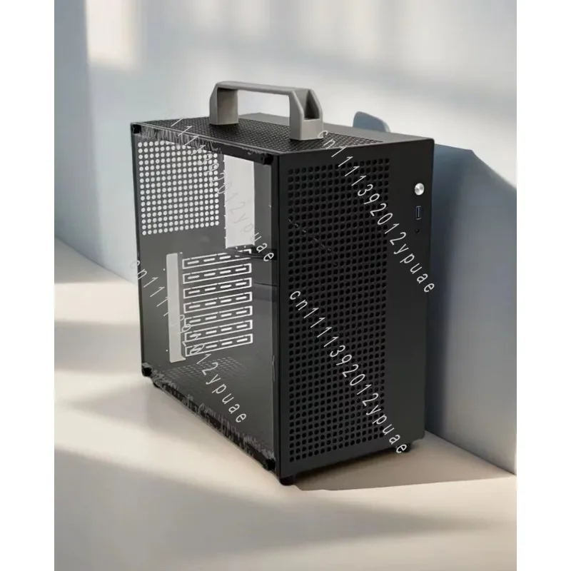 Portable Small ATX Computer Shell, Compact Desktop Chassis, DIY PC Assembly Replacement Housing
