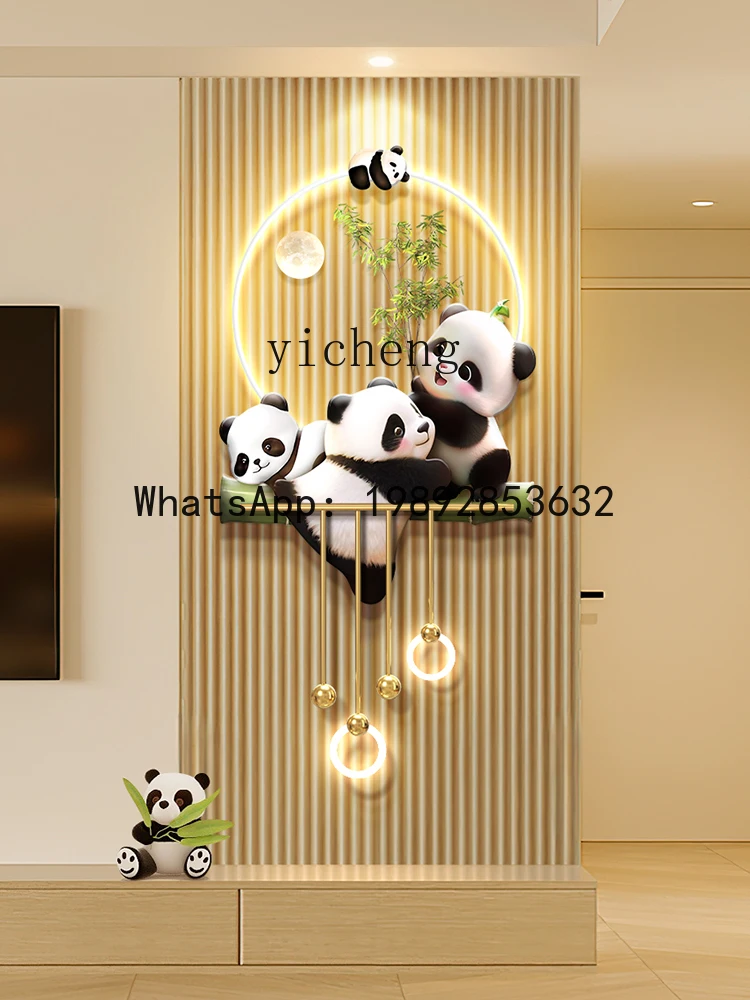 Panda Entrance Decoration Painting Cream Fashion Play Corridor Aisle Hanging Picture Facing the Wall Painting