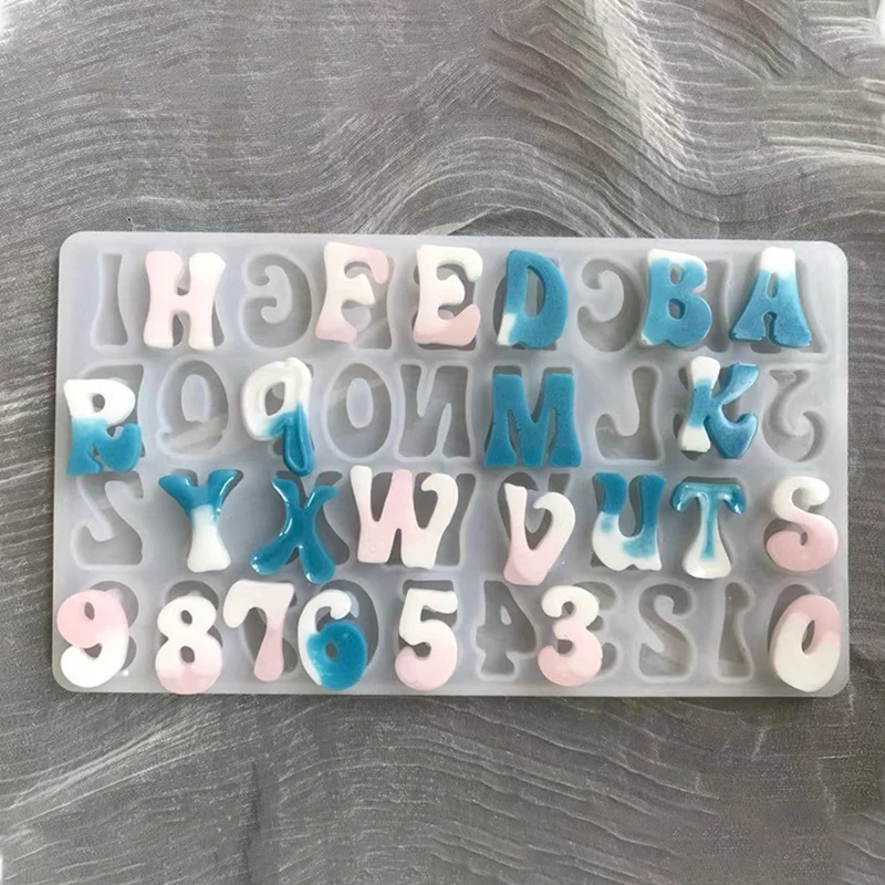 English Silicone Mold Letter Number Resin Mold for Home Decoration R3MC