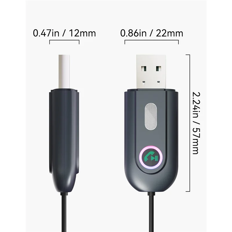 AUX COMPLETO para Bluetooth 5.3 para adaptador de carro, kit receptor Bluetooth USB 2.0 de entrada de 3,5 mm para áudio de carro, estéreo doméstico e alto-falante