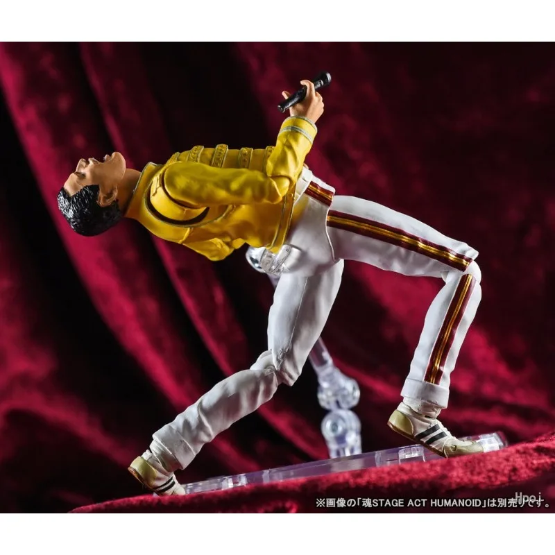 Bandai original s.h. figuarts série freddie mercury' ao vivo no estádio wembley 'anime figura de ação modelo brinquedos presentes para meninos
