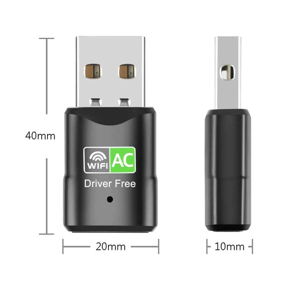 

Беспроводная сетевая карта 600 Мбит/с, 5 ГГц, 2,4 ГГц, USB-адаптер Wi-Fi, двухдиапазонный USB-адаптер RTL8811 LAN для Windows, Mac/ПК