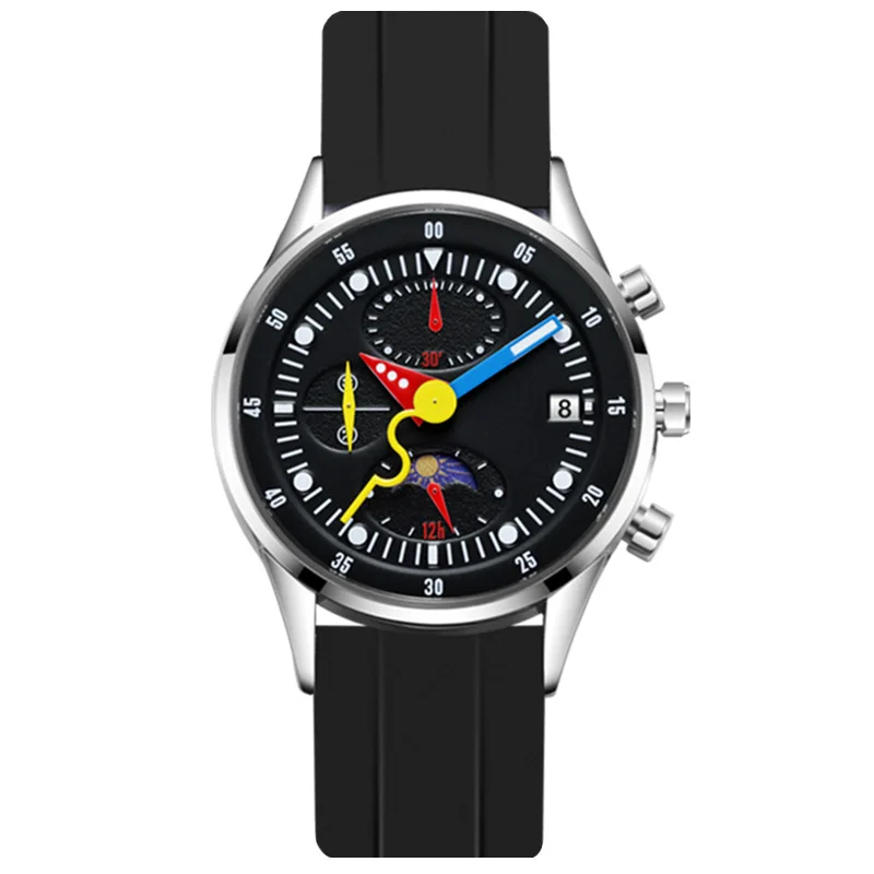 Multifunctional Men Quartz Watch  Moon Phases Hot Selling Funny Pointer Creative Design Niche Unique Men Wristwatch Cool Clock