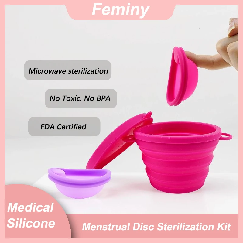 Menstrual Disc With Sterilizer Cup Kit 2024 New Medical Silicone Period Menstrual Disk Feminine Hygiene Health Care Product