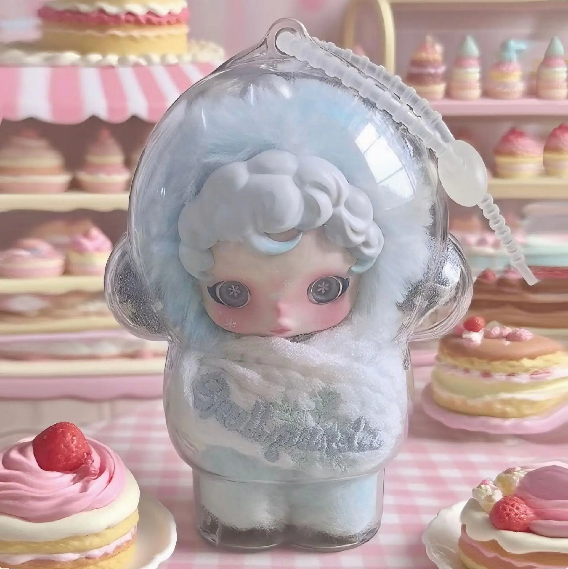 Funda protectora para calavera y Panda, caja organizadora portátil transparente para Skullpanda, bolsa de exhibición para muñecos de peluche, regalo de cumpleaños