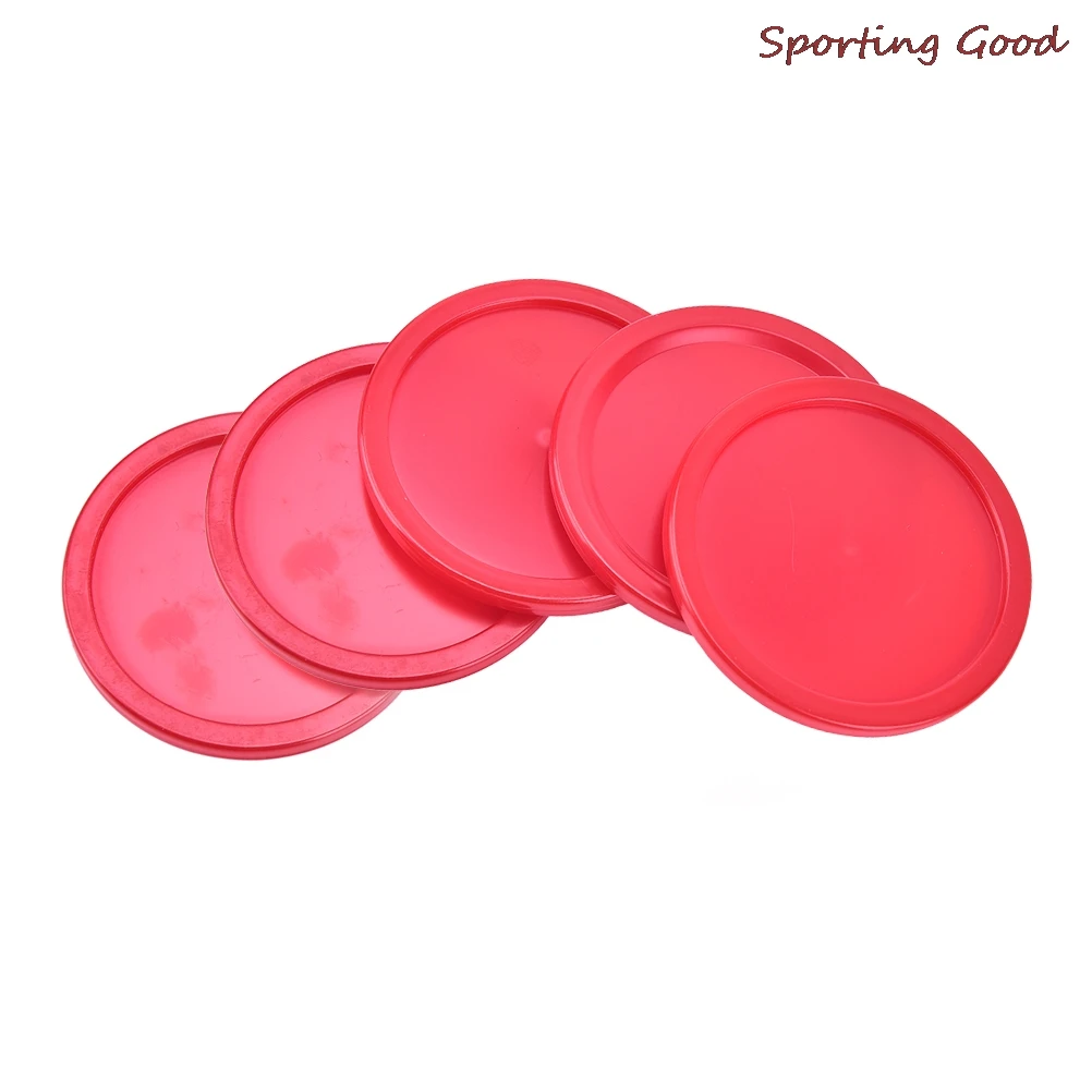 5 PCS Hot New High Quality Children Indoor Table Game Play Toys Red Plastic Mini Air Hockey Table Puck Durable Practical