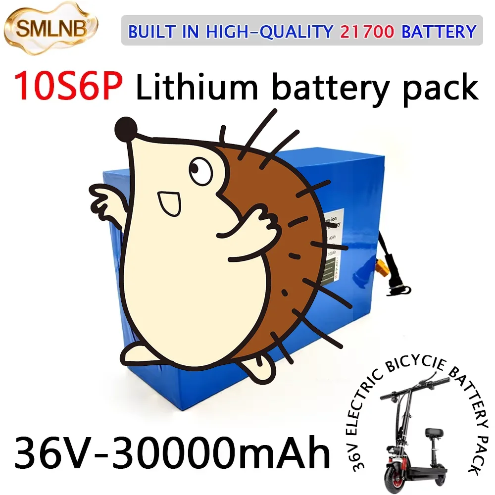 

NEW 21700 Lithium battery pack 10S6P 36V 30ah buith in BMS Protection for 1000W High Power Tool spare Batteries
