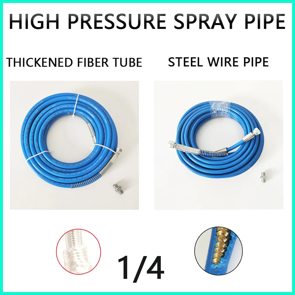 ﻿ Blue1/4 Double-Layer Fiber Pipe Steel Wire Pipe Explosion-Proof Flexible High-Pressure Airless Spray Paint Pipe