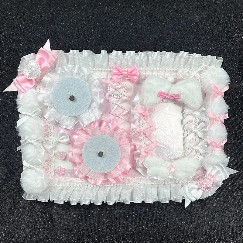 Ita Bag Accessories Anime Badge Card Holder Cute Ribbon Lace Pin Organizer Ita Bag Decorative Insert Board Badge Display Storage