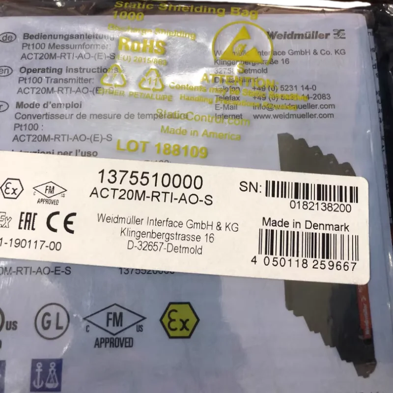 Weidmuller annunciator ACT20M-RTI-AO-S item number 1375510000 brand new original