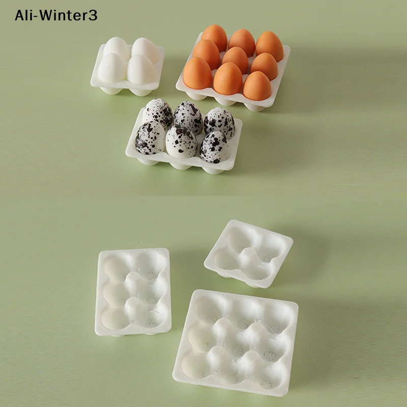 ถาดไข่จิ๋วสำหรับบ้านตุ๊กตา 1/12 กล่องไข่จำลอง ของตกแต่งครัวบ้านตุ๊กตา อาหาร ไข่ ของตกแต่งฉากชีวิตในบ้านตุ๊กตา อุปกรณ์ตกแต่ง