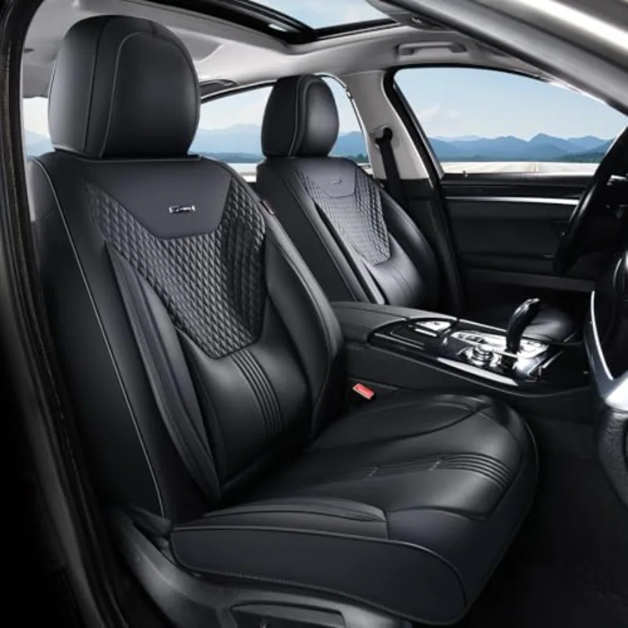 

Car Seat Covers with Lumbar Support Front Covers for Cars Universal Automotive Seat Cover Waterproof Leather Car Seat Cushion I
