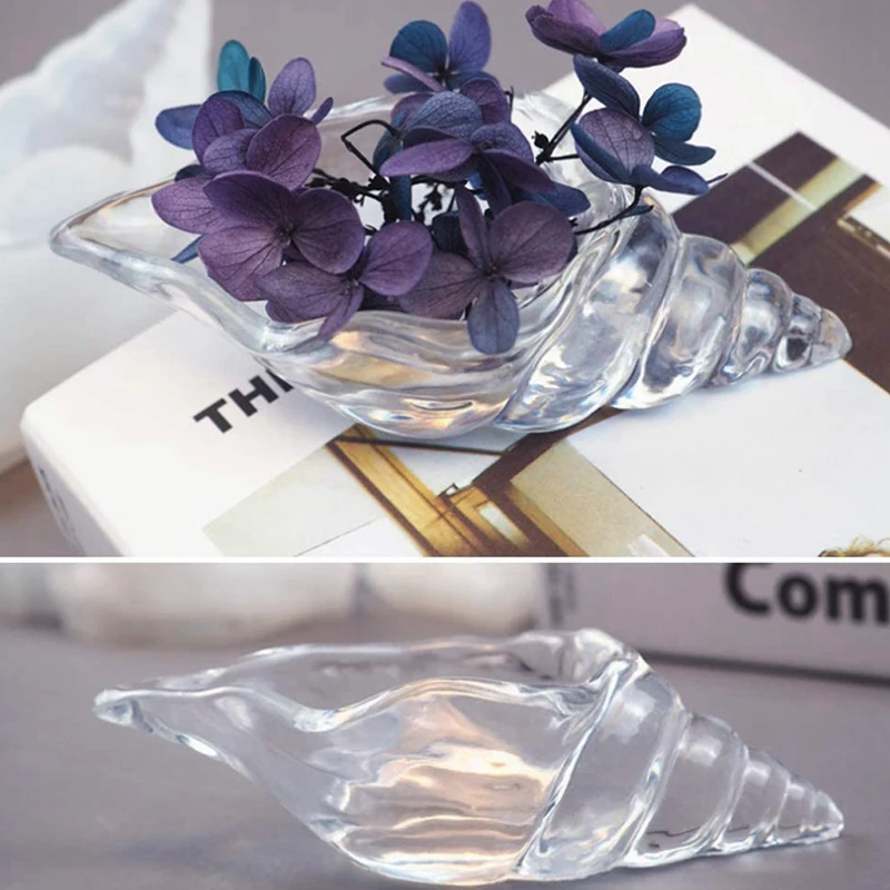 Resin DIY Epoxy Mirror Three-Dimensional Conch Shell Tray Storage Box Mold Silicone Mold image 6