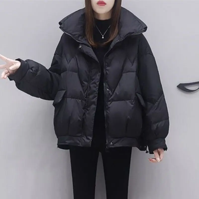 

Women Down Jacket Casual Loose Large Size 7XL Short Coat White Thicken White Duck Down Outwear Middle-Aged Mom Fashion Parkas