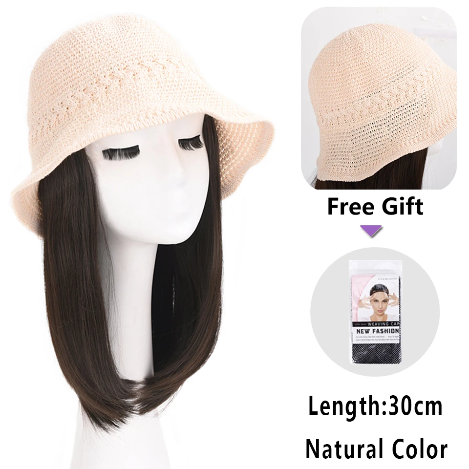 LUPU Long Synthetic Fluffy Natural Curly Wave Heat Resistant Hair Wigs With Hat  Braided Cap Naturally Connect Hat Wig For Women