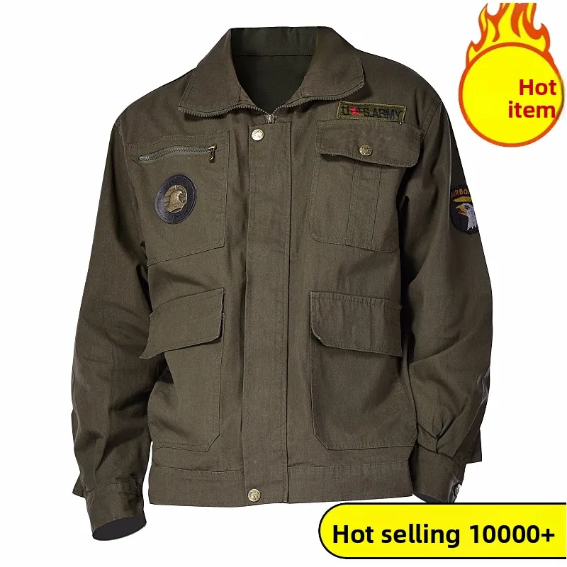 Set Professionale di Abbigliamento da Lavoro in Cotone con Grandi Tasche Multiple, Resistente al Calore e all'Usura, per Saldatura e Costruzioni