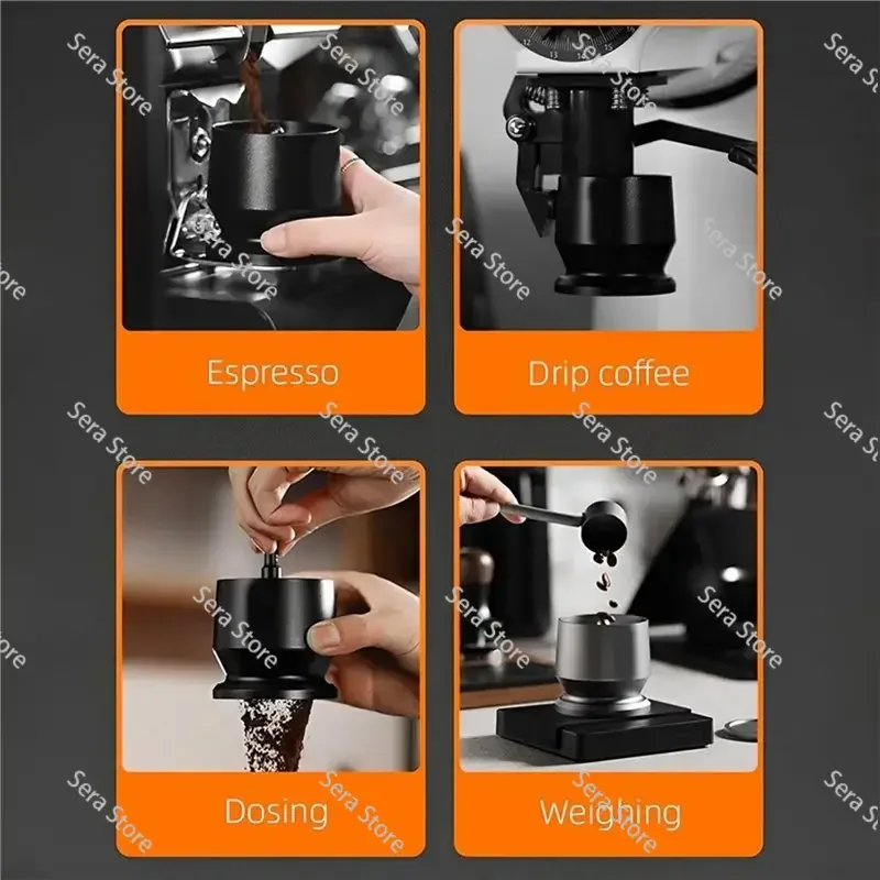 Smooth Seamless Interior, Detachable 51-54Mm Dosing Ring with Non-Slip Grip- Espresso Dosing Cup Included