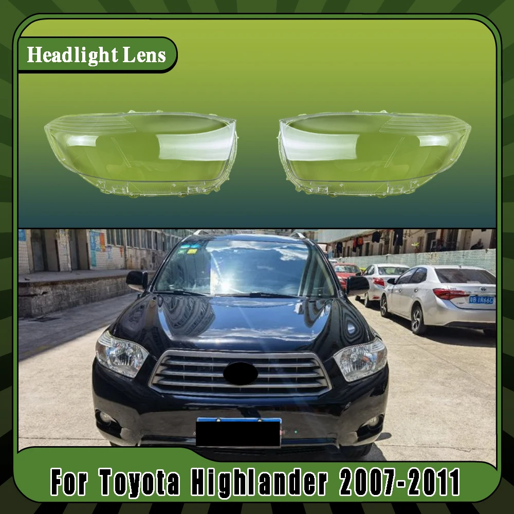 Left/Right Front Headlamp Headlight Lens Cover Transparent Lampshade Clear Car Headlamp Shell For Toyota Highlander 2007-2011