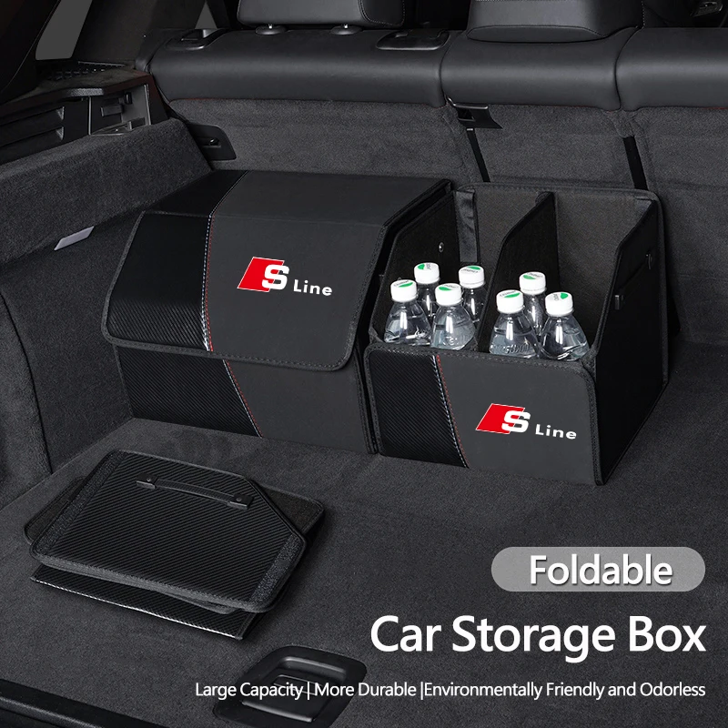 

Audi Folding Car Trunk Organizer Box Storage Bag Tools Tidying For Audi Sline S4 S6 S7 A8L RS3 S5 B8 Quattro C6 B9 RS S3 RS6 RS7