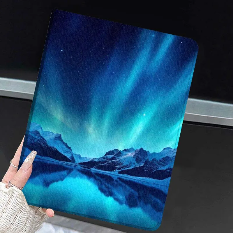 Beautiful Aurora Patterns For Huawei MediaPad MatePad Honor Pro V6 9 V8 X9 X 10 13.3 11 Inch Pen Tray Tablet Case Popular