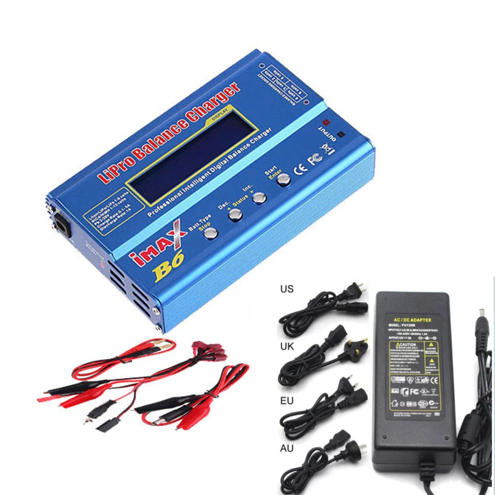 IMAX B6 Digital RC Lipo NiMh Battery Balance Charger AC Power 12V 5A EU US UK AU Adapter Li-Fe/Li-lon/Ni-Cd/PB Battery Charger