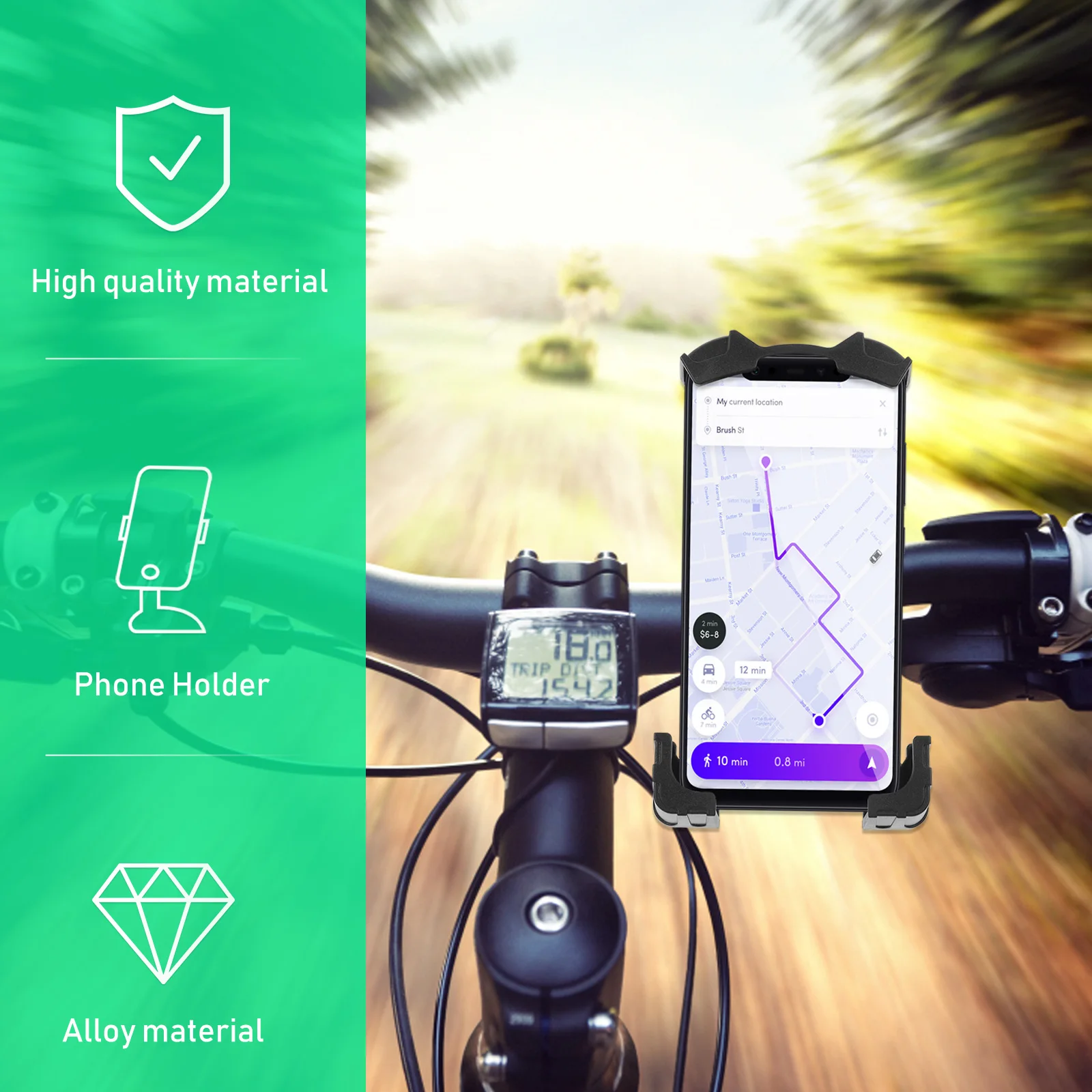 

Universal Bike Phone Holder Durable Anti-Shake Motorcycle Bracket For Navigation Cycling Accessory Stand Rack
