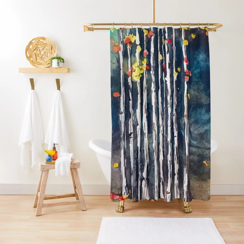 

Aspens and Shadows Shower Curtain Anime Bathroom Funny Shower Modern Bathroom Accessories Bathroom Showers Curtain