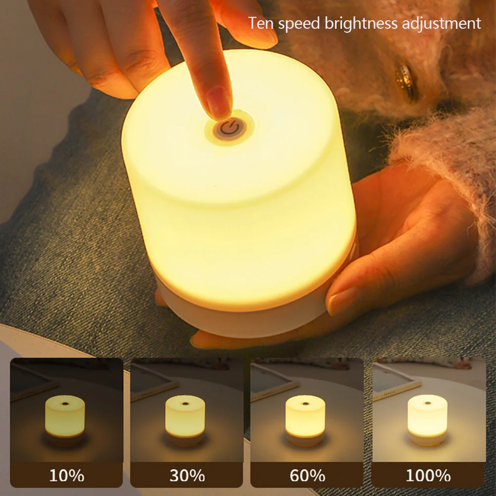 

USB Rechargeable Touch Bedside Lamp 3 Colors Eye Protection Stepless Dimming For Bedroom Reading Table Lamp Led Night Light