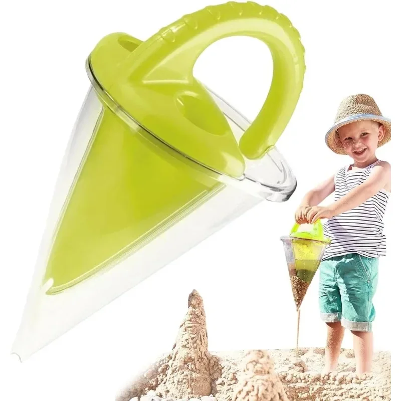 Giocattolo con imbuto per sabbia da spiaggia, strumento di scultura per decorazioni in plastica, gioco d'acqua per bambini, kit di castello di sabbia portatile per attività all'aperto