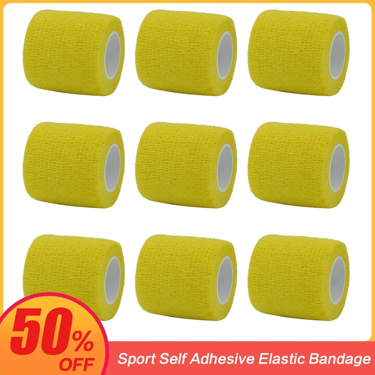 Yellow Sport Self Adhesive Elastic Bandage Wrap Tape Elastoplast For Knee Support Pads Finger Ankle Palm